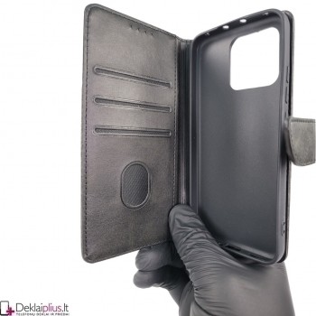 Dirbtinos odos dėklas su skyreliais - juodas (Xiaomi 13) Dirbtinos odos dėklas su skyreliais - juodas (Xiaomi 13)